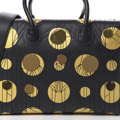 MCM Calfskin Cosmo Medium Milla Tote Black Gold 7 of 10