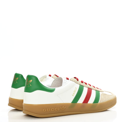 Gucci X ADIDAS Suede Madeira Demetra Mens Gazelle Sneakers 12 Oatmeal White New Shamarock Hibiscus Red 4 of 9