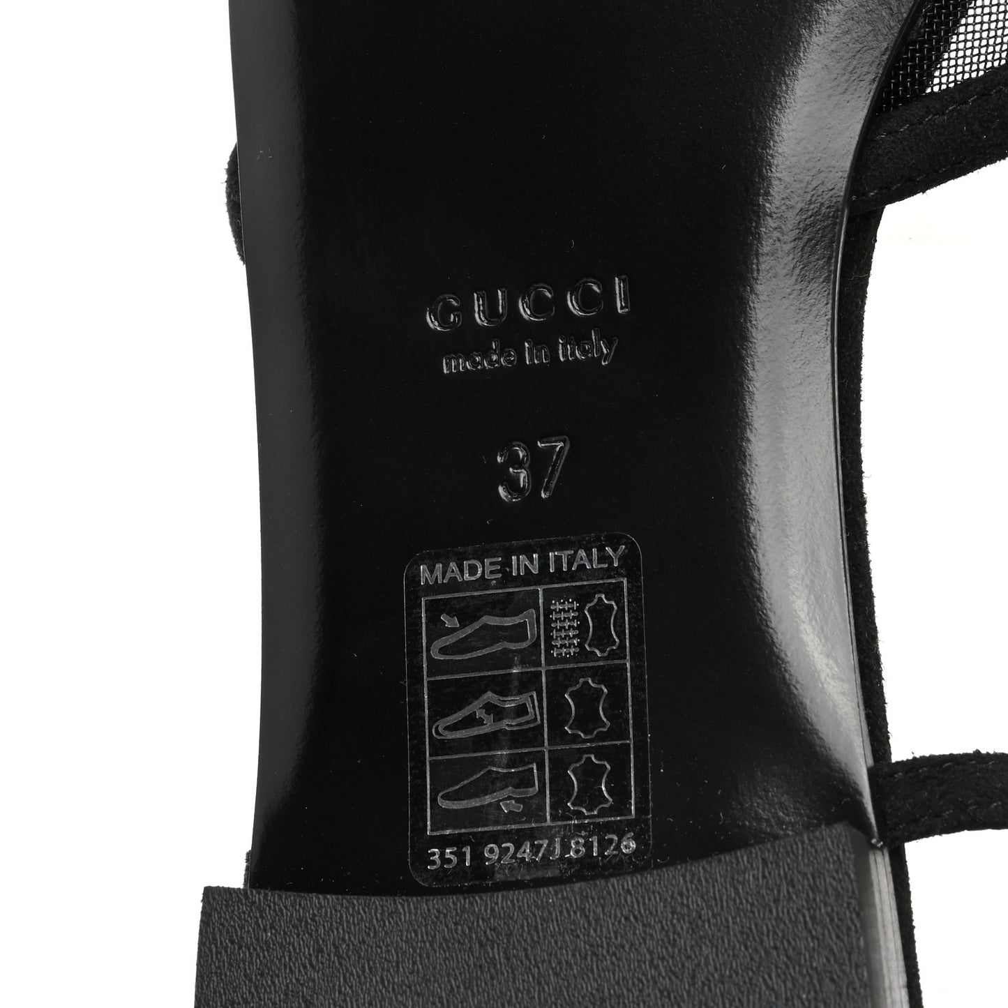 Suede Mesh Crystal GG Monogram Slingback Ballet Flats 37 Black