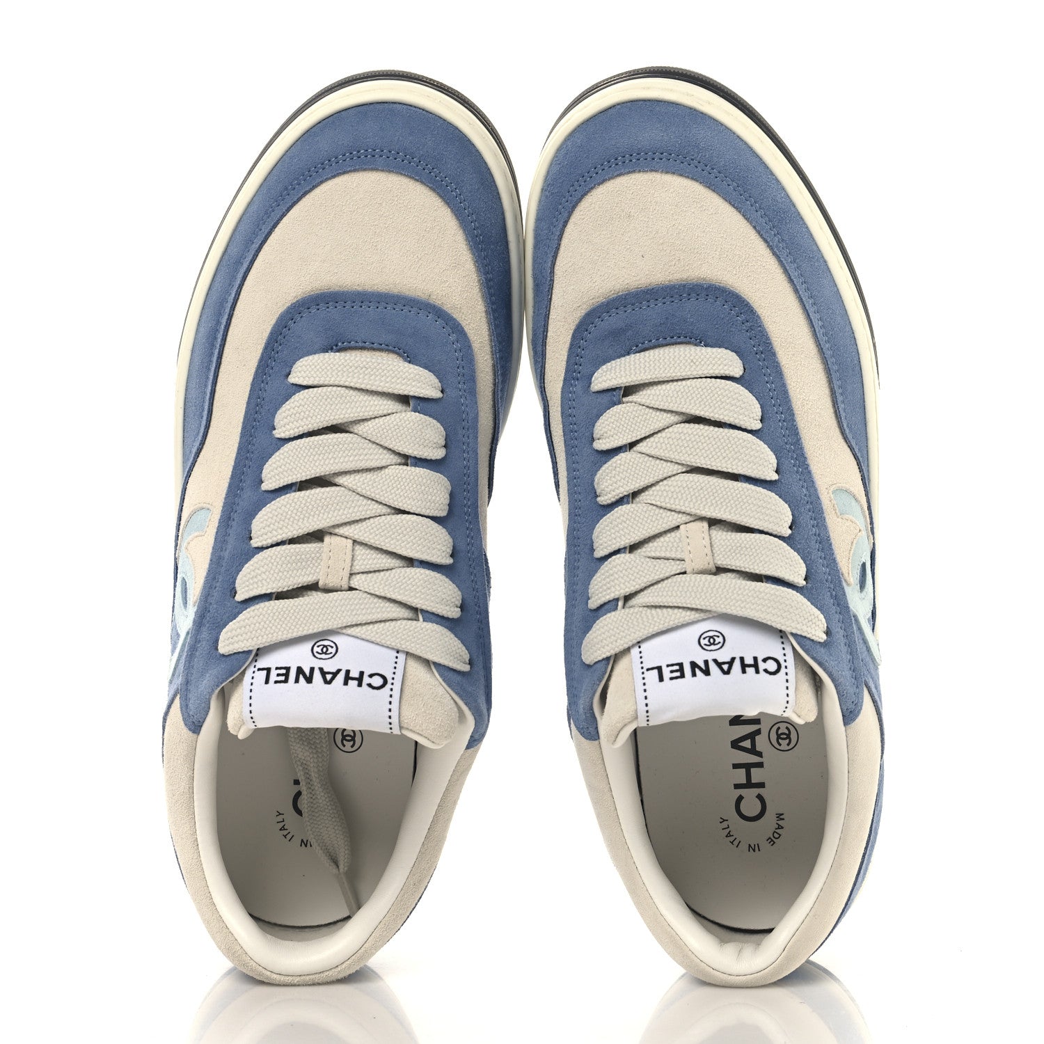 ☆レア☆美品　CHANEL ホワイト タンクトップ CCロゴ　スポーツライン Chanel Suede Kidskin Womens CC Sneakers 39 White Blue 1740705