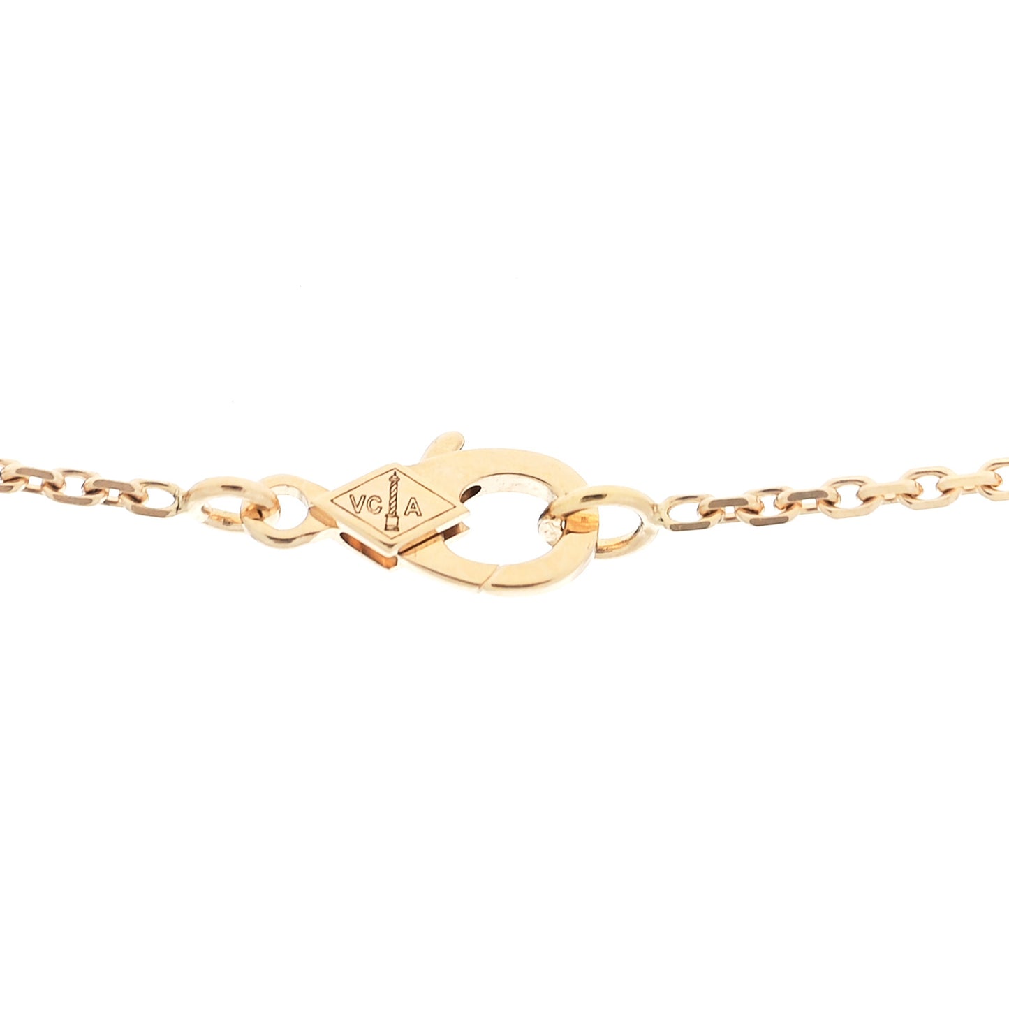 18K Yellow Gold Guilloche Vintage Alhambra Pendant Necklace