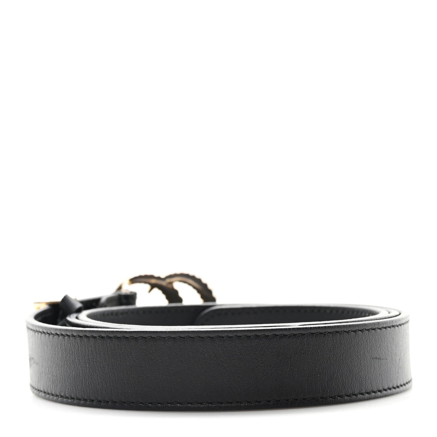 Gucci Moon Calfskin Torchon Double G 25mm Belt 95 38 Black 2 of 6