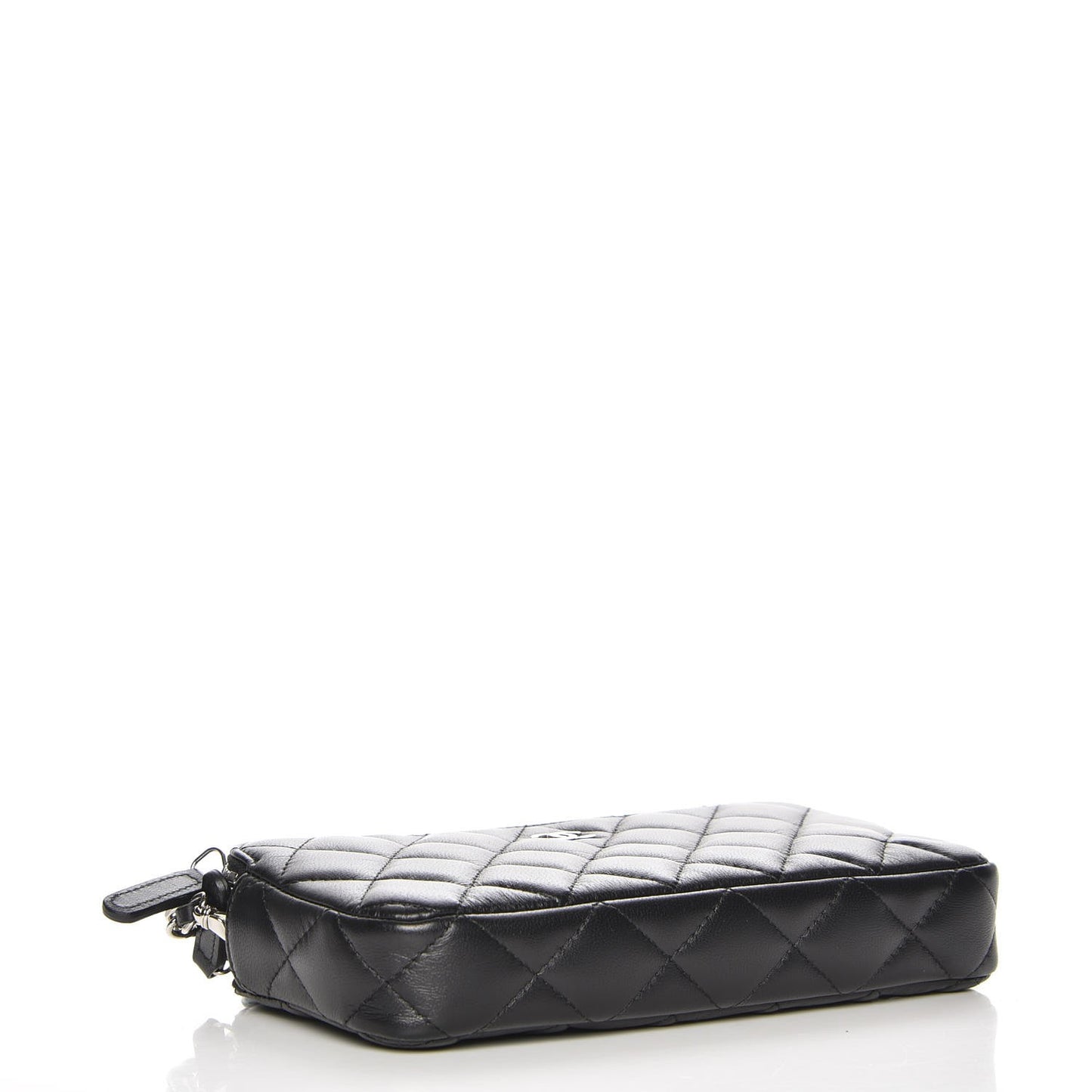 Lambskin Quilted Small Clutch With Chain Black