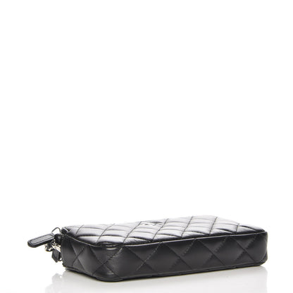 Chanel Lambskin Quilted Small Clutch With Chain Black 4 of 9