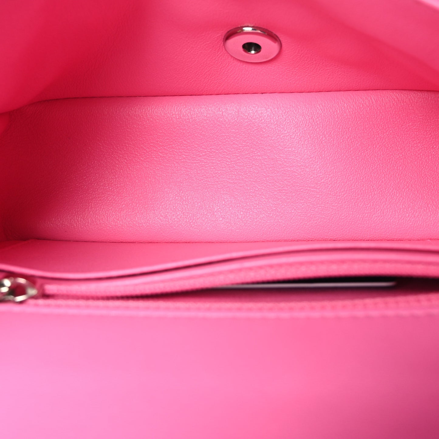Lambskin Quilted Mini Rectangular Flap Neon Pink