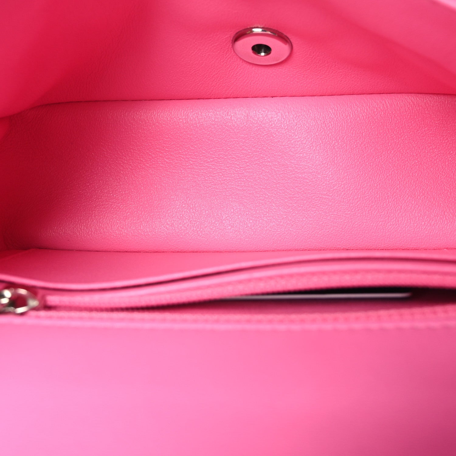 Chanel Lambskin Quilted Mini Rectangular Flap Neon Pink 5 of 10