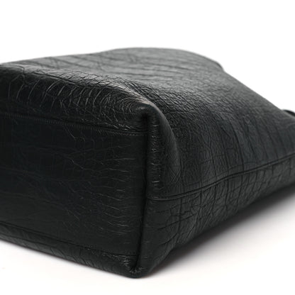 Saint Laurent Calfskin Crocodile Embossed Bold Shopper Tote Black 9 of 10