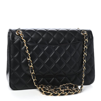 Chanel Lambskin Quilted Jumbo Double Flap Black 3 of 9