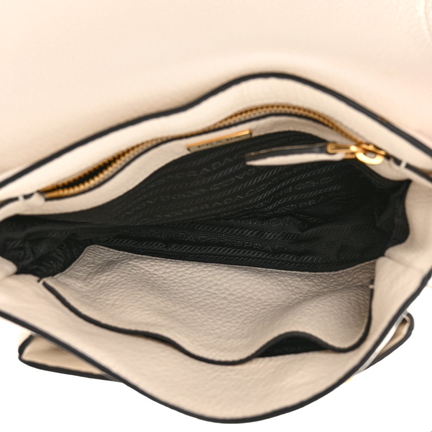 Prada Vitello Phenix Double Buckle Messenger Bag White 5 of 10