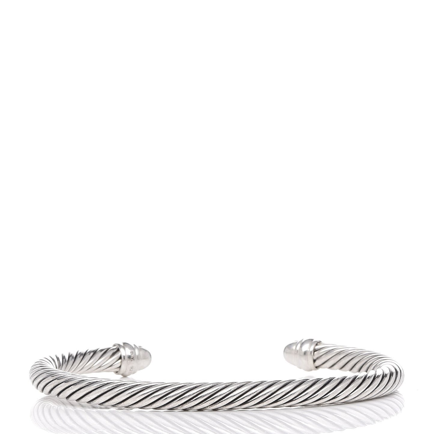 Sterling Silver Pave Diamond 5mm Cable Classics Bracelet