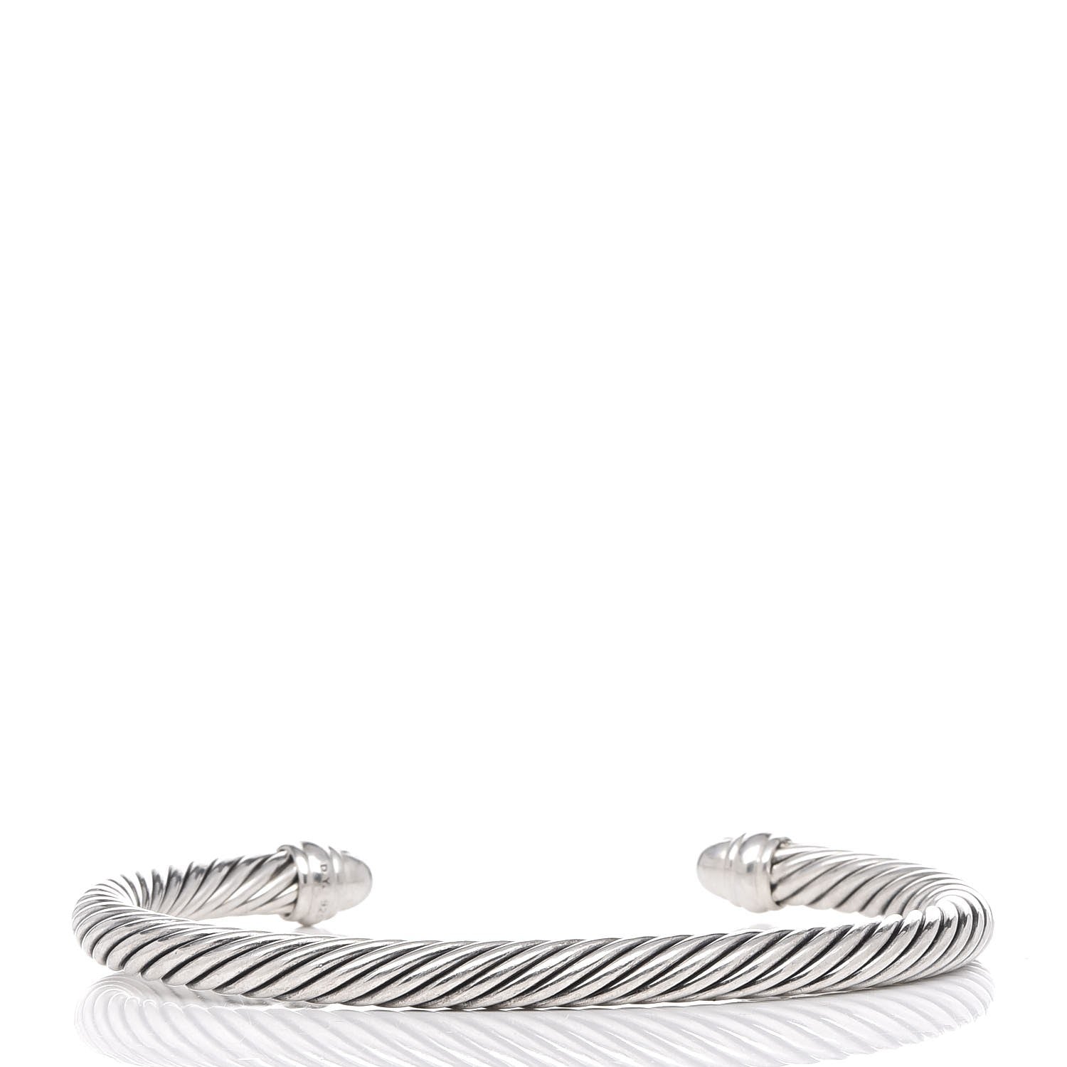 David Yurman Sterling Silver Pave Diamond 5mm Cable Classics Bracelet 3 of 4