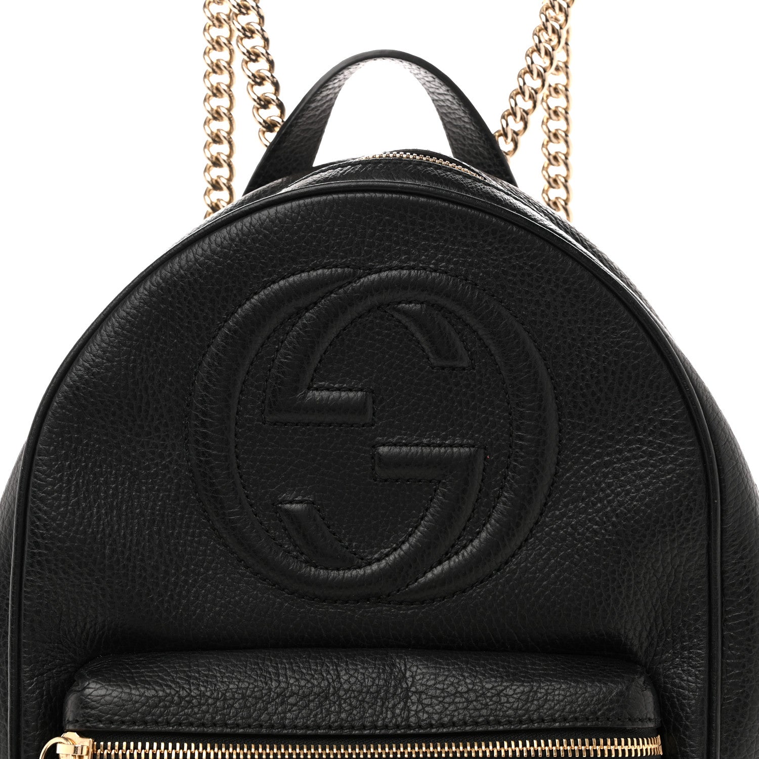 Gucci Pebbled Calfskin Soho Chain Backpack Black 1874568 – FASHIONPHILE