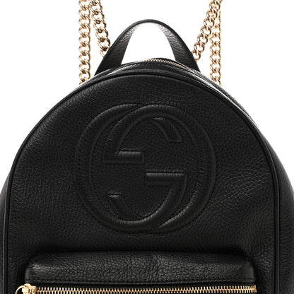 Gucci Pebbled Calfskin Soho Chain Backpack Black 8 of 12