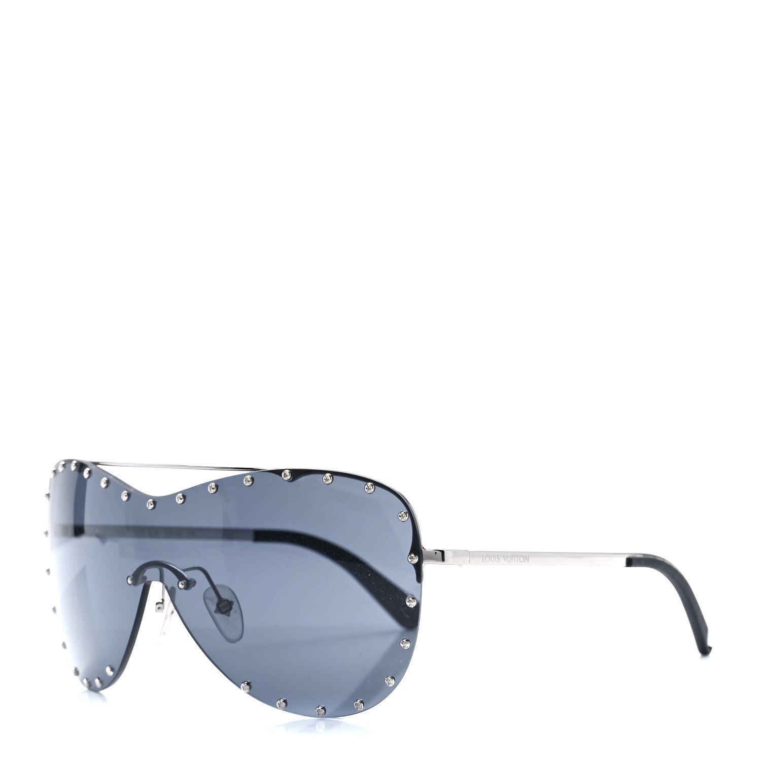 Louis Vuitton Metal The Party Shield Sunglasses Z1056E Black 1 of 8