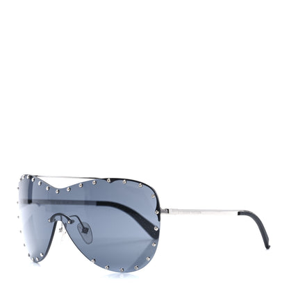 Louis Vuitton Metal The Party Shield Sunglasses Z1056E Black 1 of 8