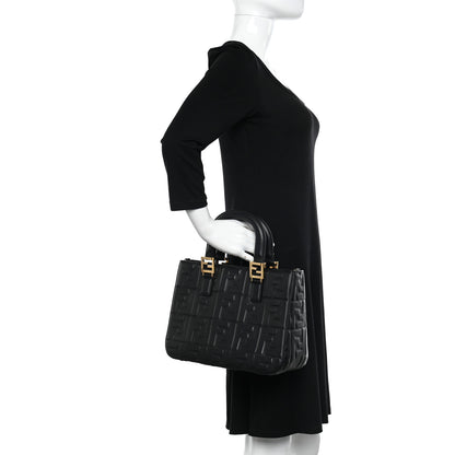 Fendi Nappa FF 1974 Embossed Small FF Tote Black 2 of 11