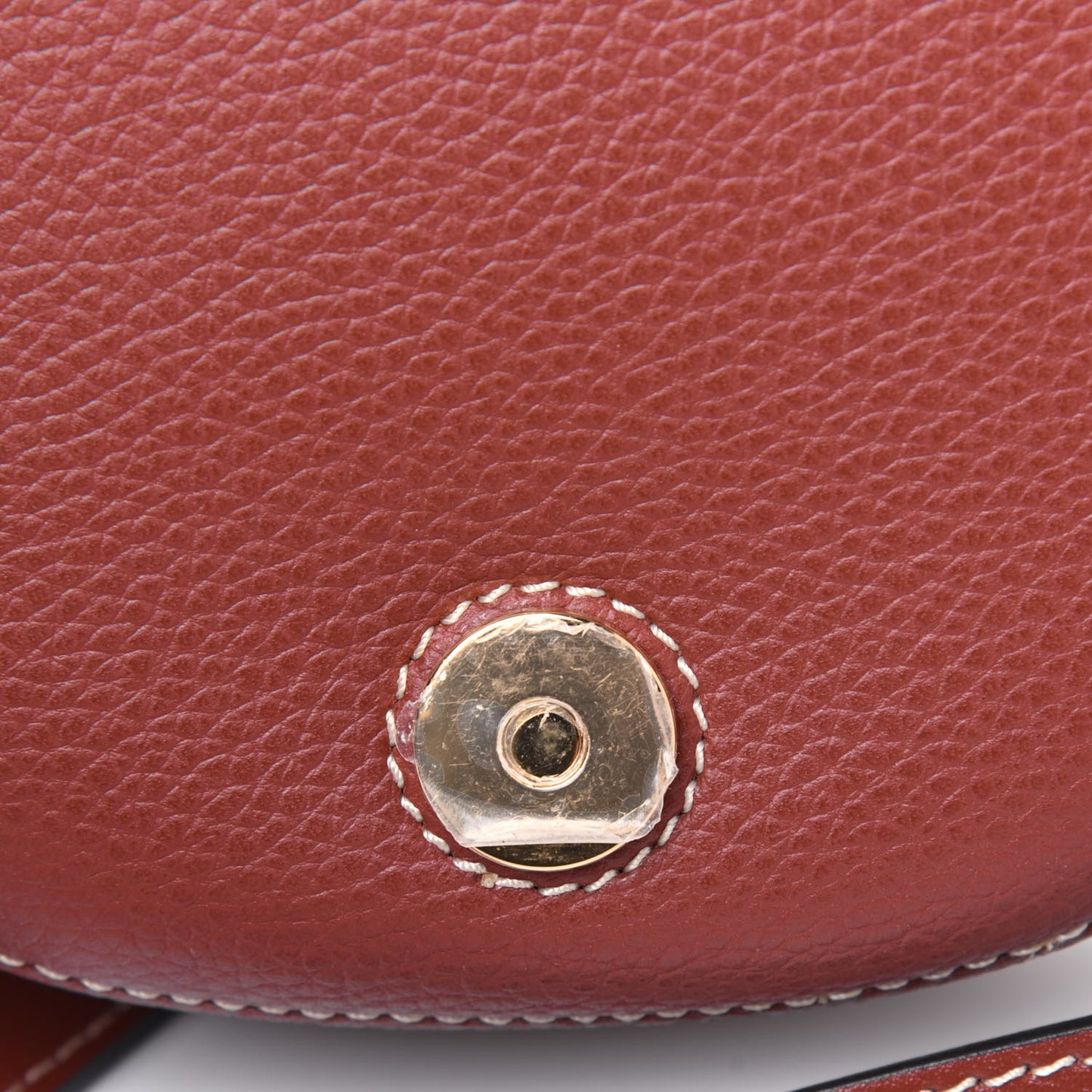 Grained Calfskin Small Darryl Saddle Crossbody Bag Sepia Brown