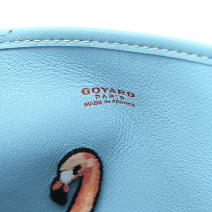 Goyard Goyardine Embroidered Flamingo Reversible Anjou PM Sky Blue 11 of 19