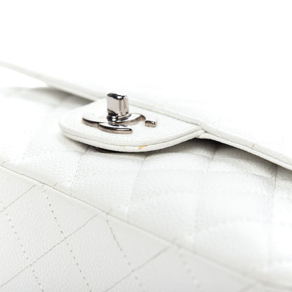 Chanel Caviar Quilted Medium Double Flap White 10 of 10