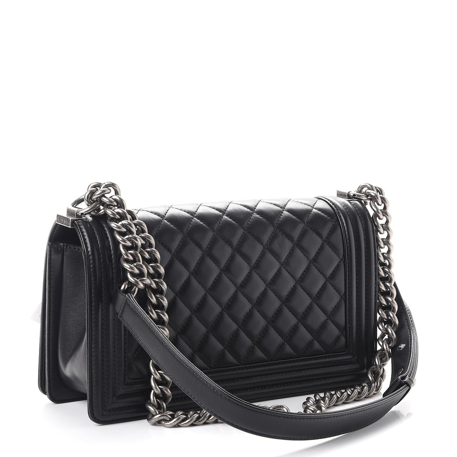 Chanel Lambskin Quilted Medium Boy Flap Black 3 of 8