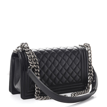 Chanel Lambskin Quilted Medium Boy Flap Black 3 of 8
