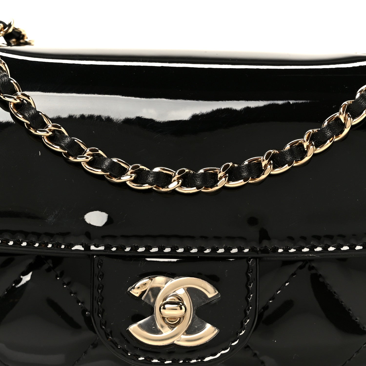 Chanel Patent Calfskin Quilted Mini Flap Black 10 of 12