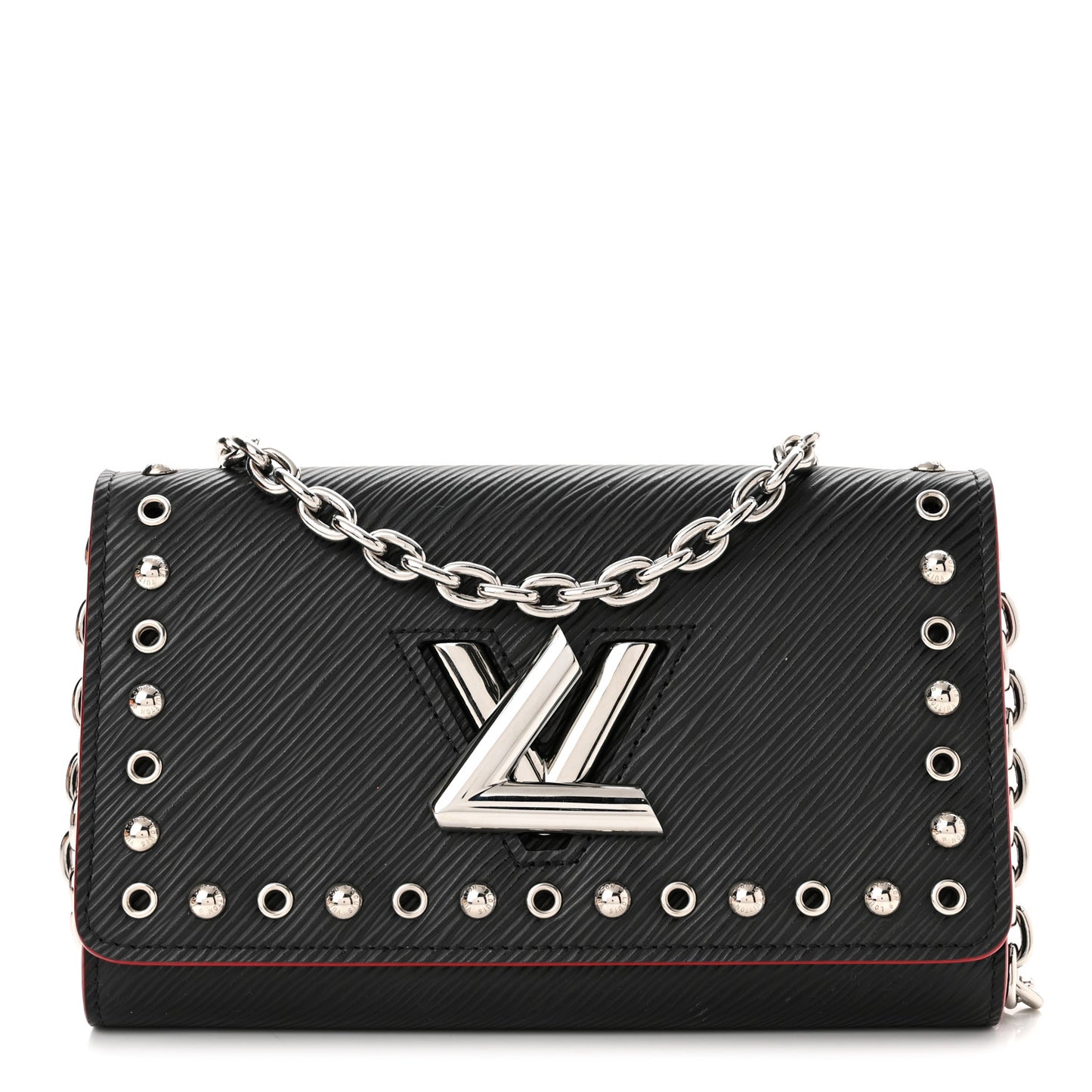 Epi Studded Twist Chain Wallet Black
