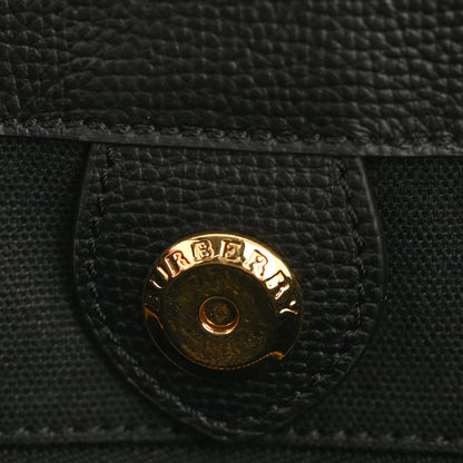 Burberry Grainy Calfskin House Check Medium Banner Tote Black 12 of 14