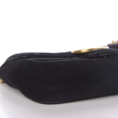 Gucci Velvet Matelasse Mini GG Marmont Shoulder Bag Black 8 of 14