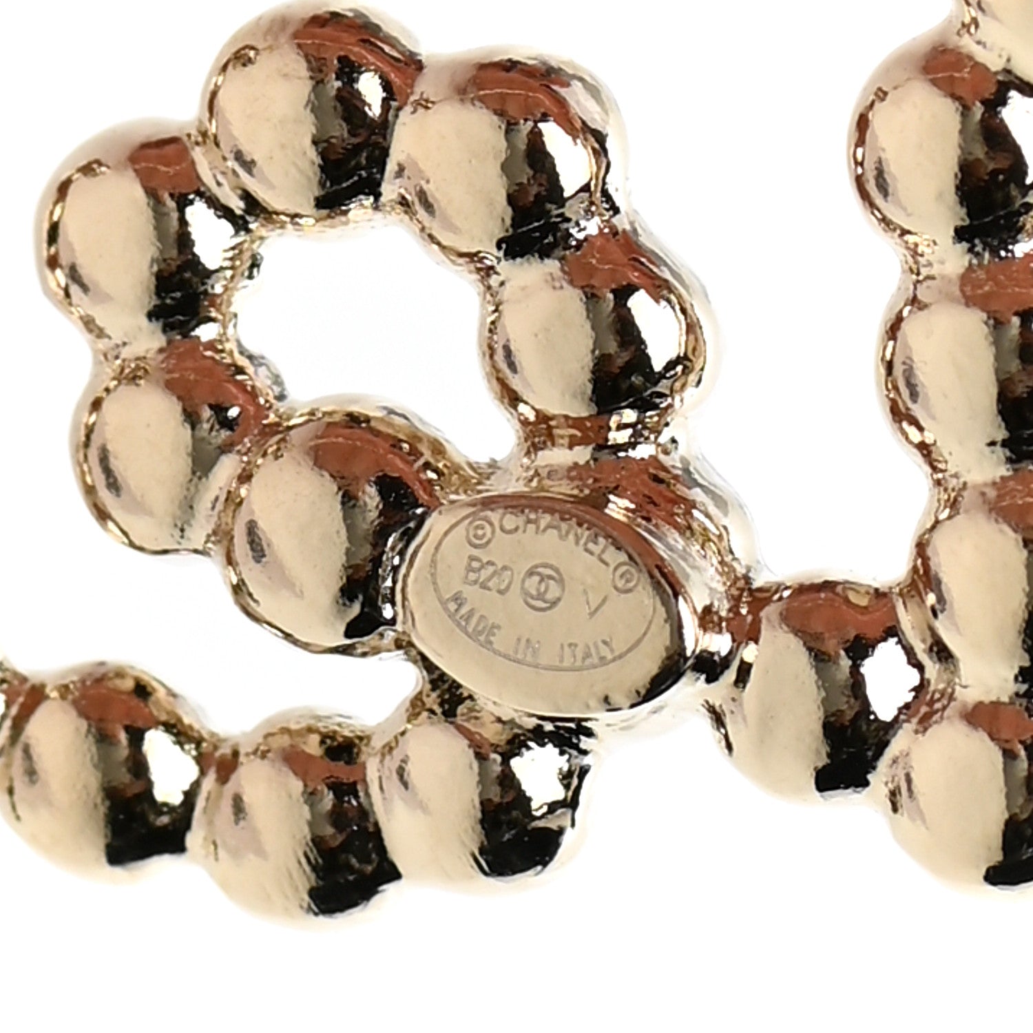 Chanel Metal Glass Swirling Pearls Brooch Pin Gold 4 of 5