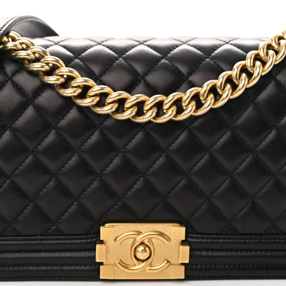 Chanel Lambskin Quilted Medium Boy Flap Black 8 of 11