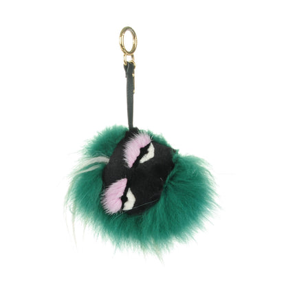 Fendi Fox Rabbit Goat Mink Fur Vitello Flamingo Minty Monster Bag Bug Charm Green Apple Multicolor 1 of 4