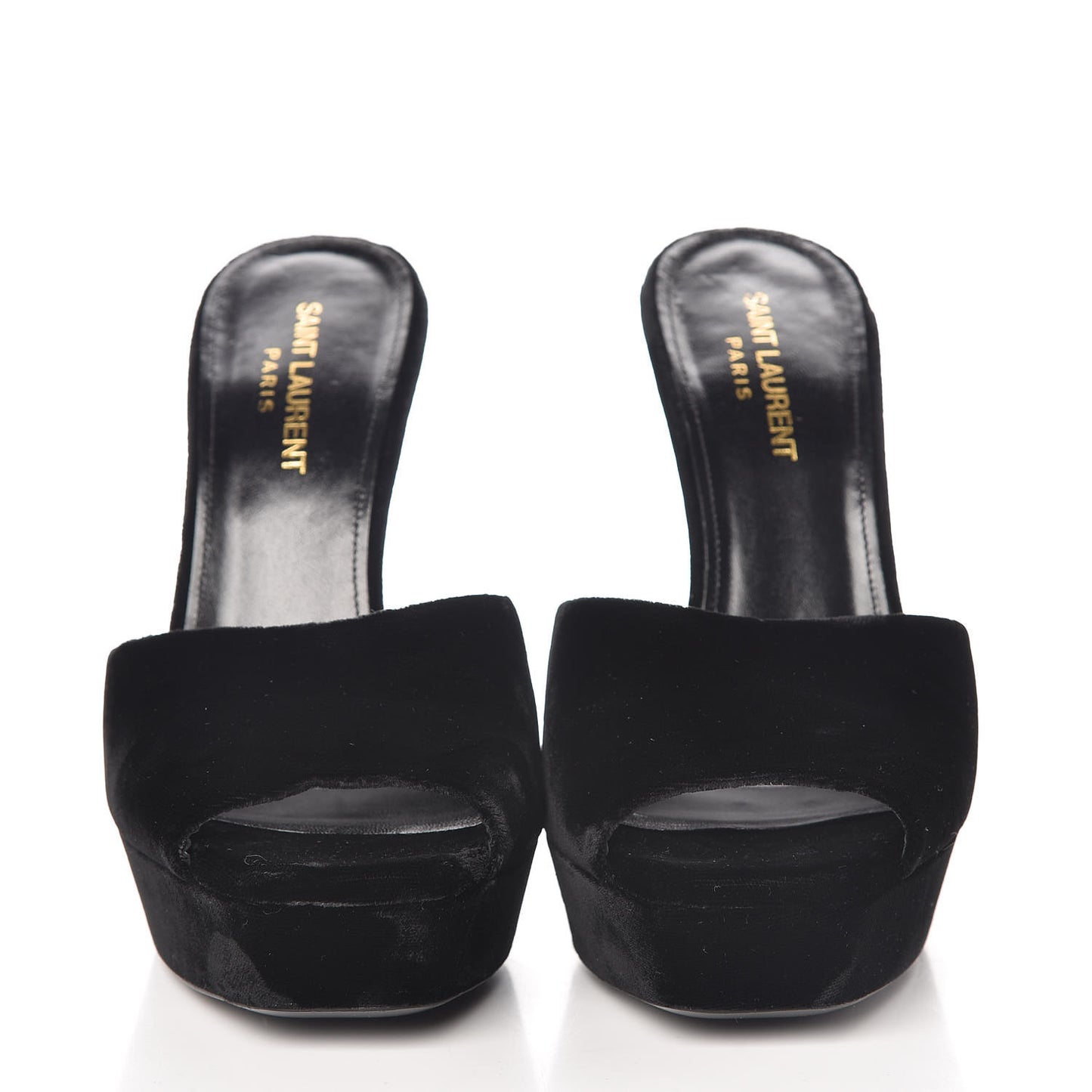 Velvet Debbie Platform Slide Sandals 38 Black