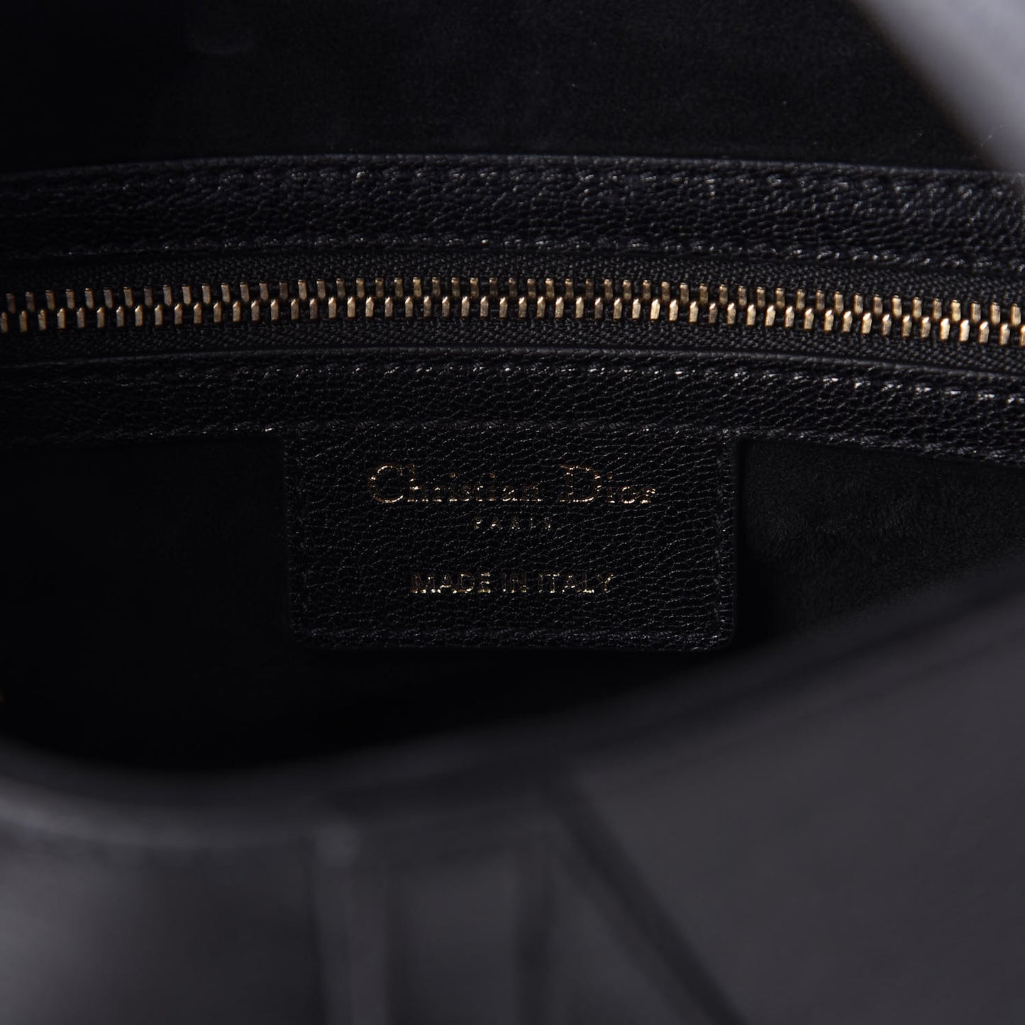 Shiny Goatskin Saddle Bag Black