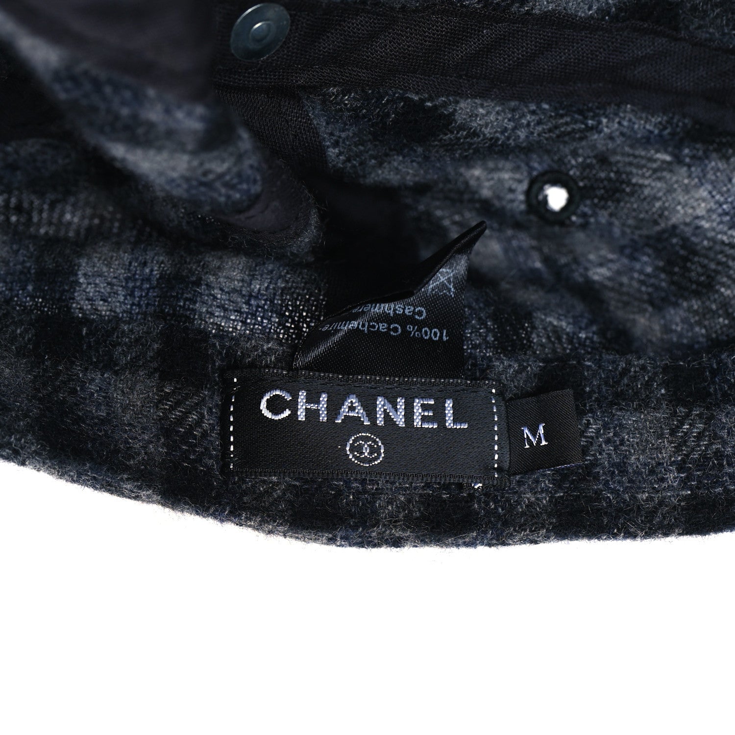 Chanel Cashmere CC Cap Hat M Black Navy 7 of 7