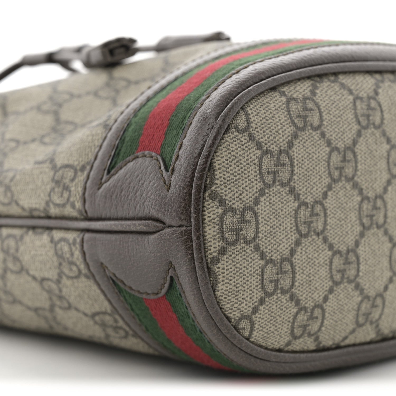 Gucci GG Supreme Monogram Web Small Ophidia Bucket Bag Brown 9 of 11