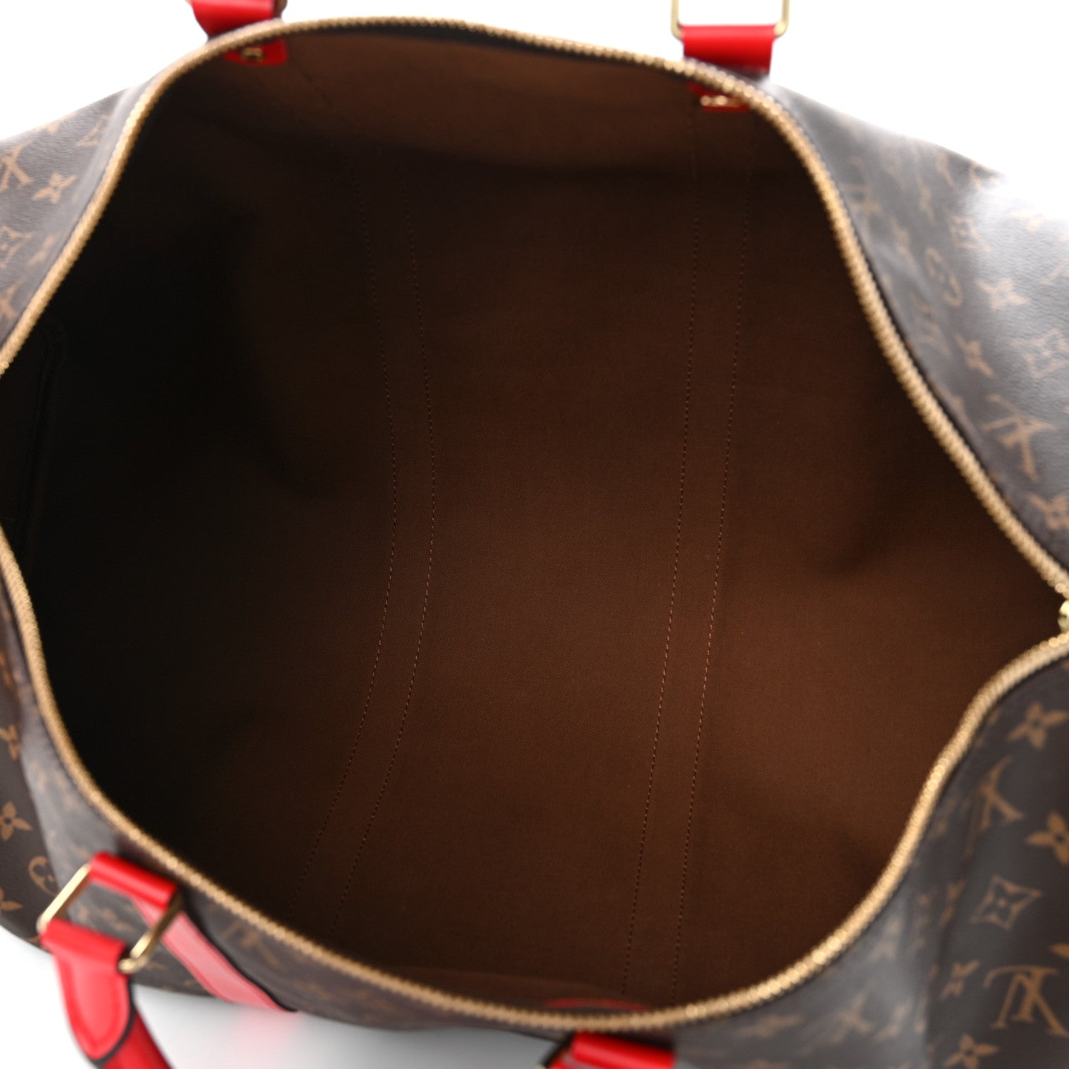 Louis Vuitton Calfskin Monogram Keepall Bandouliere 50 Coquelicot 4 of 12