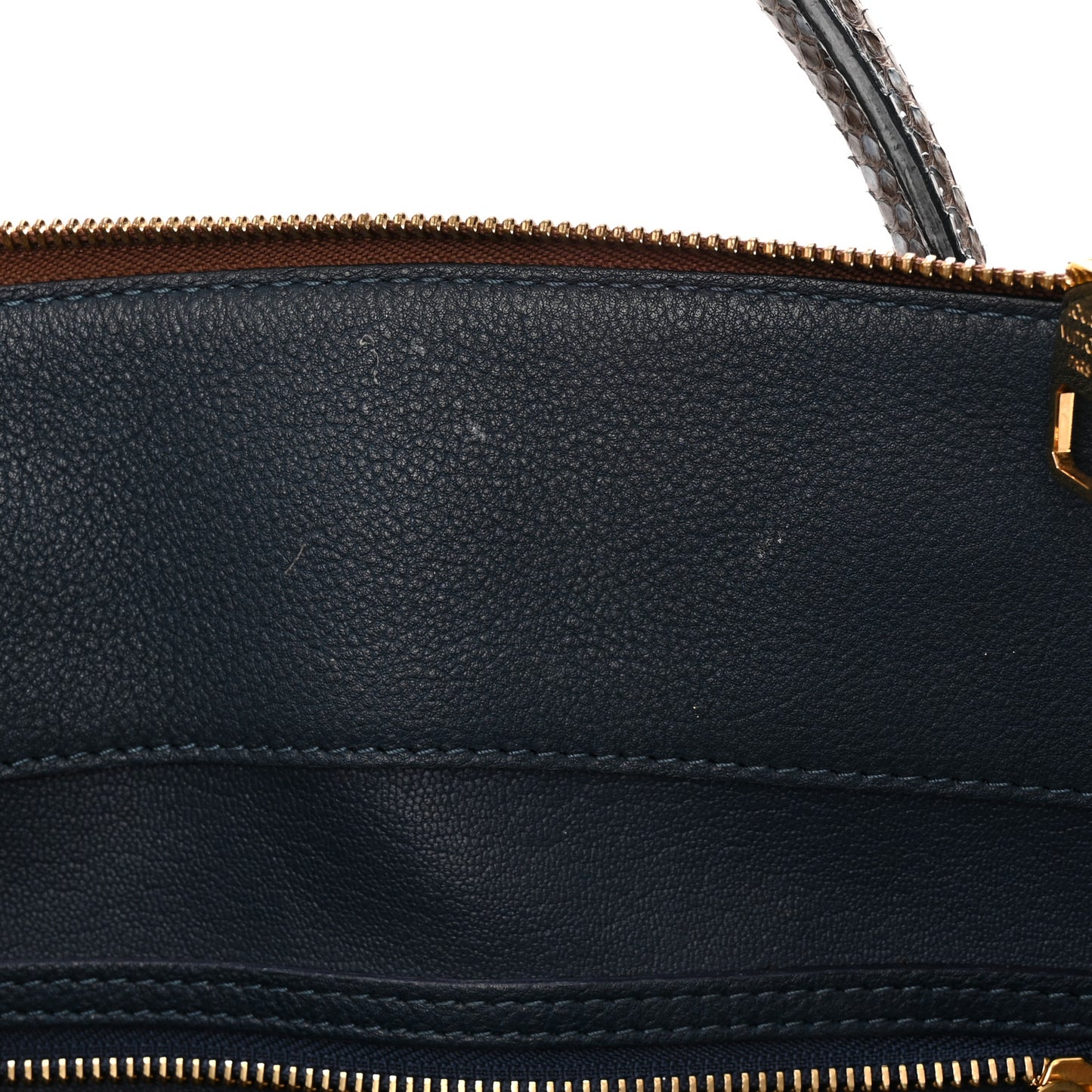 Ostrich Lizard Majestueux Tote MM Navy