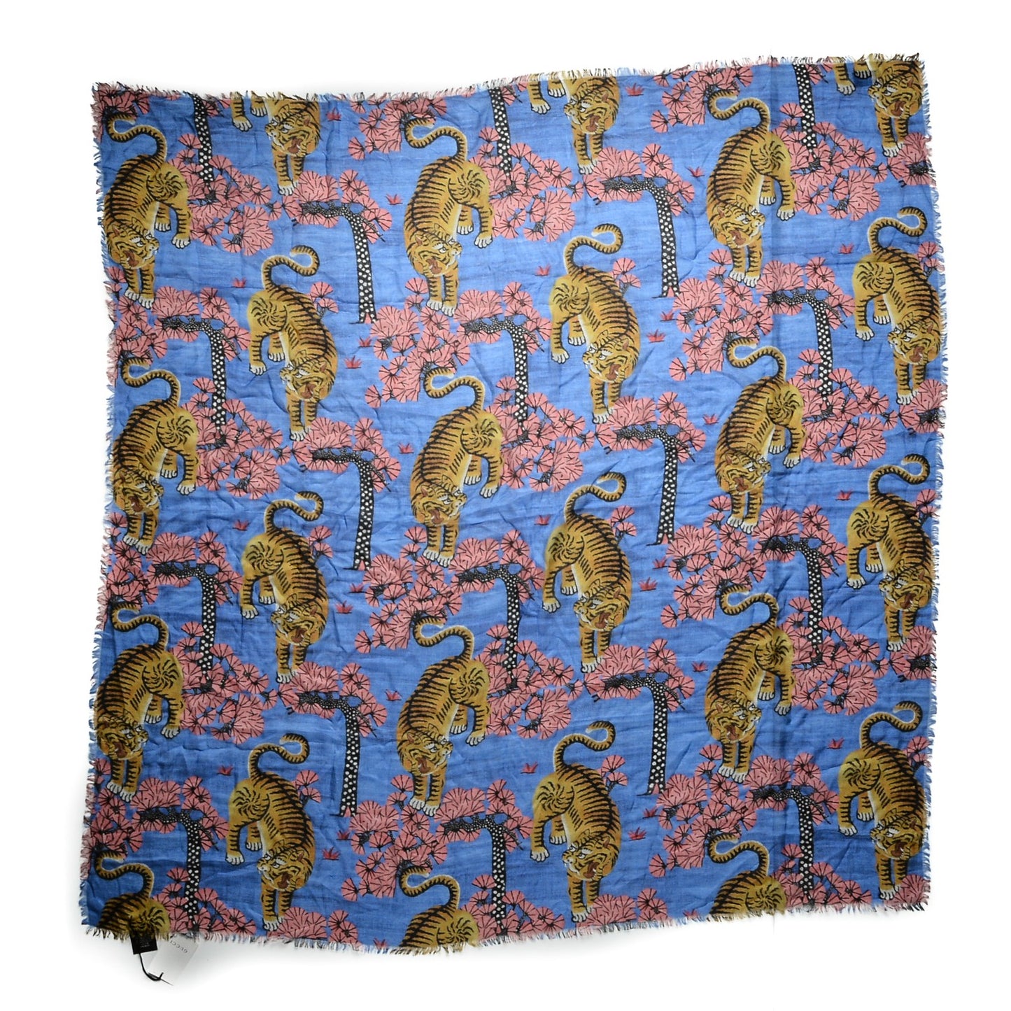 Modal Silk Bengal Square Scarf Blue