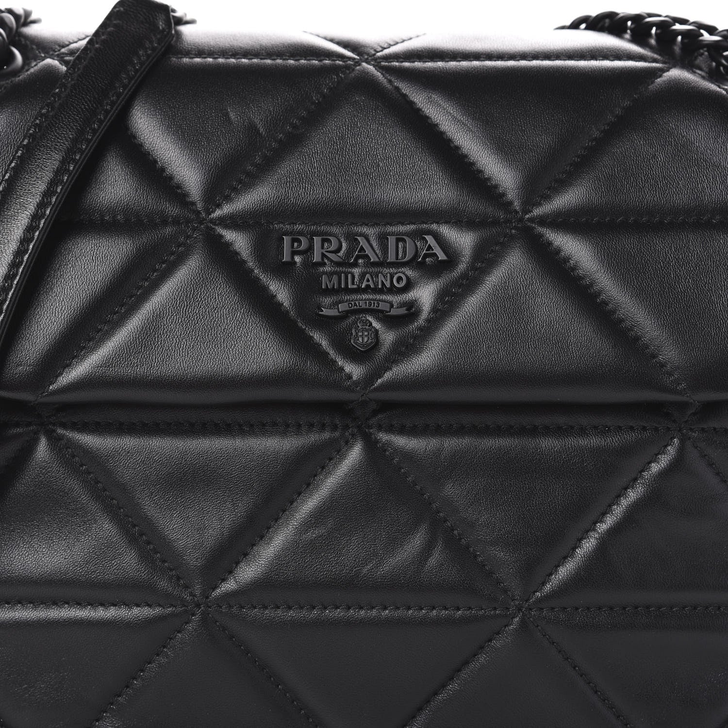 Prada Nappa Triangle Stitched Large Spectrum Bag Black 10 of 10