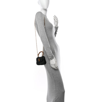 Gucci Boarded Dyana Lux Nano Bamboo 1947 Top Handle Chain Bag Black 2 of 10