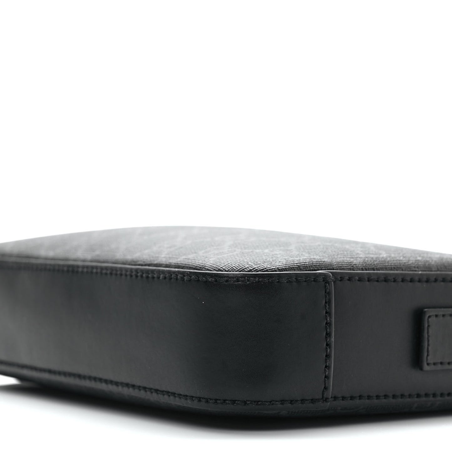 GG Supreme Monogram Appia Calfskin Web Wristlet Black