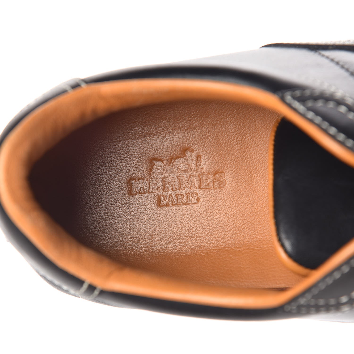 Hermes Calfskin Womens Quick Sneakers 37 Black 9 of 10