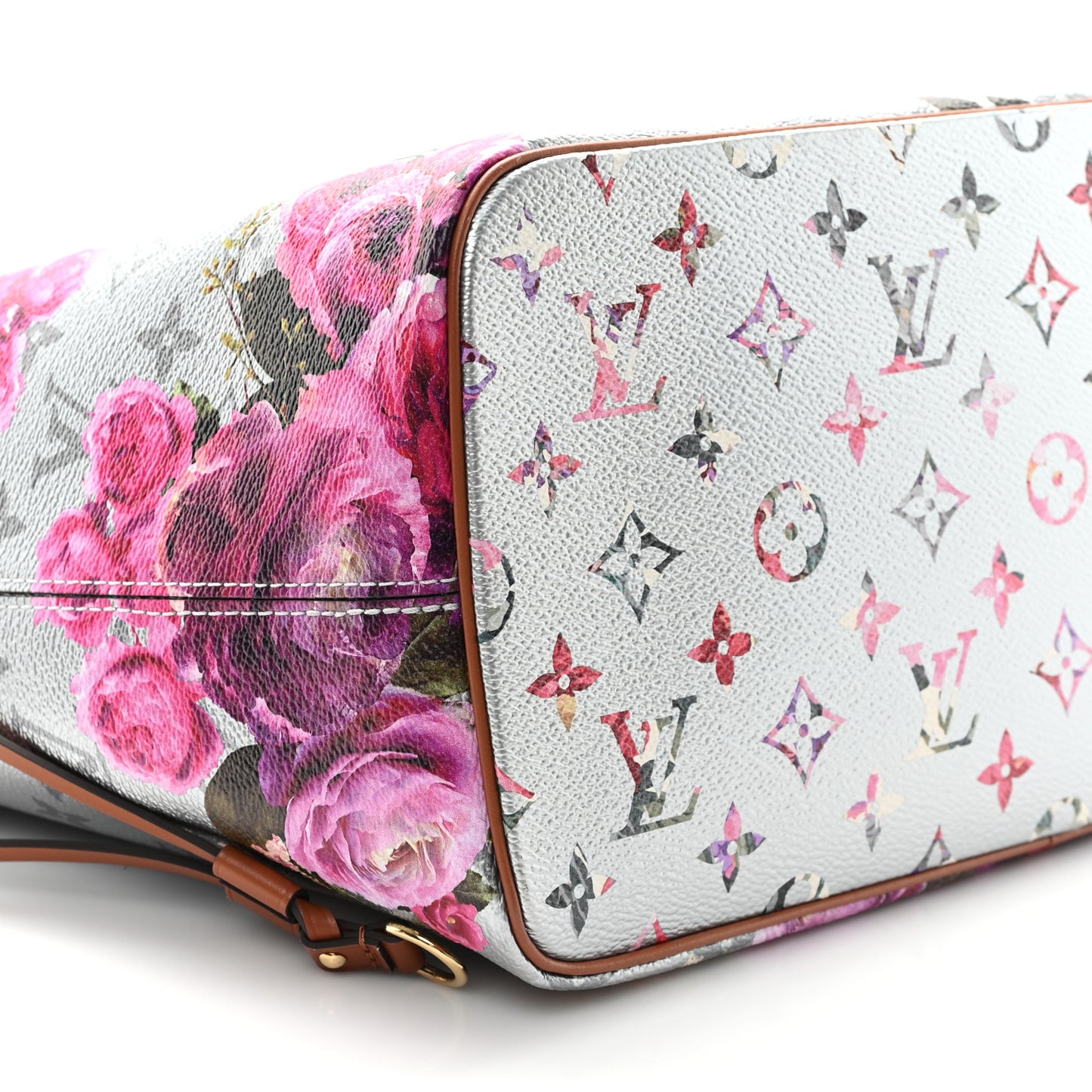 Metallic Monogram LV Garden Neverfull MM Silver