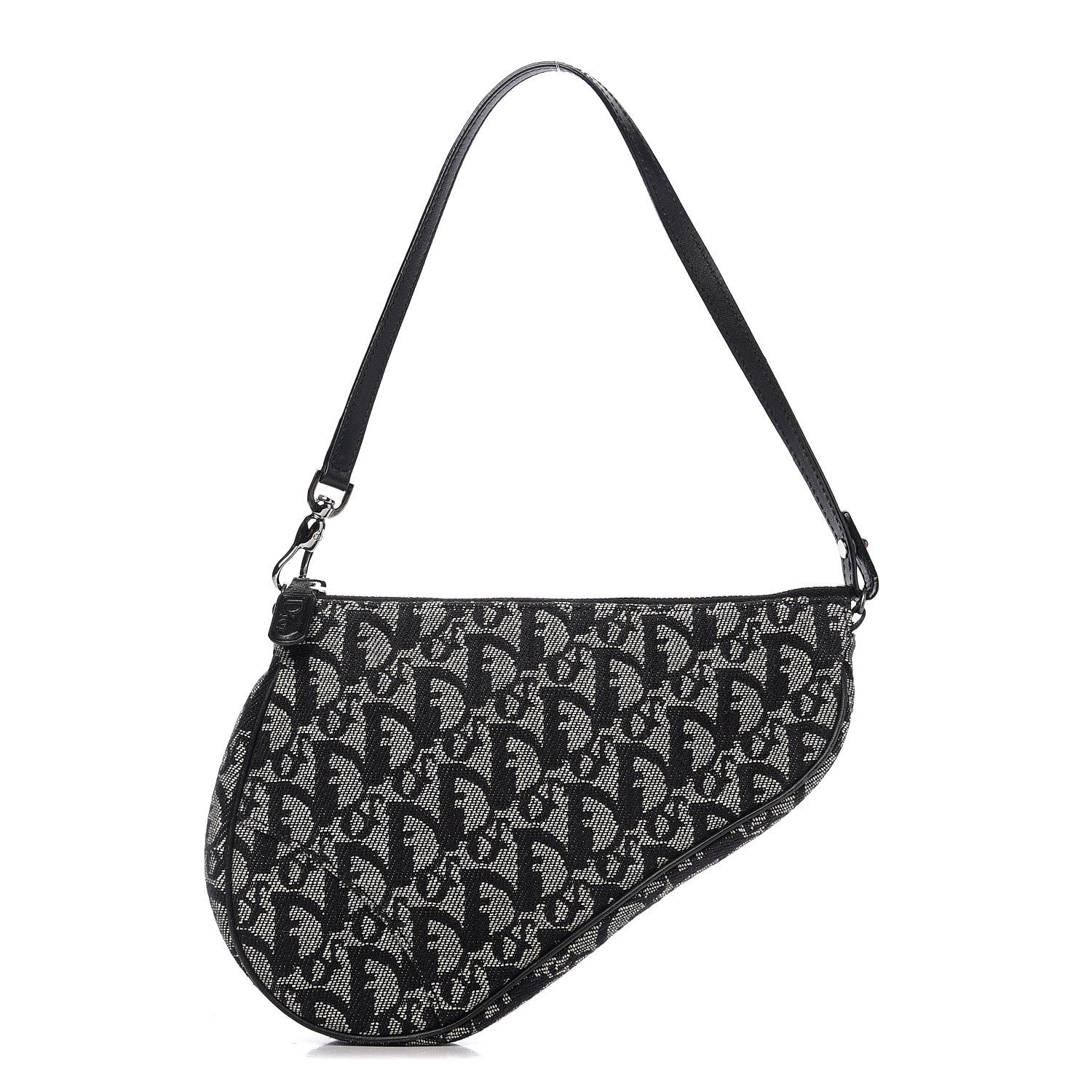 Christian Dior Monogram Mini Saddle Pochette Black 1 of 10