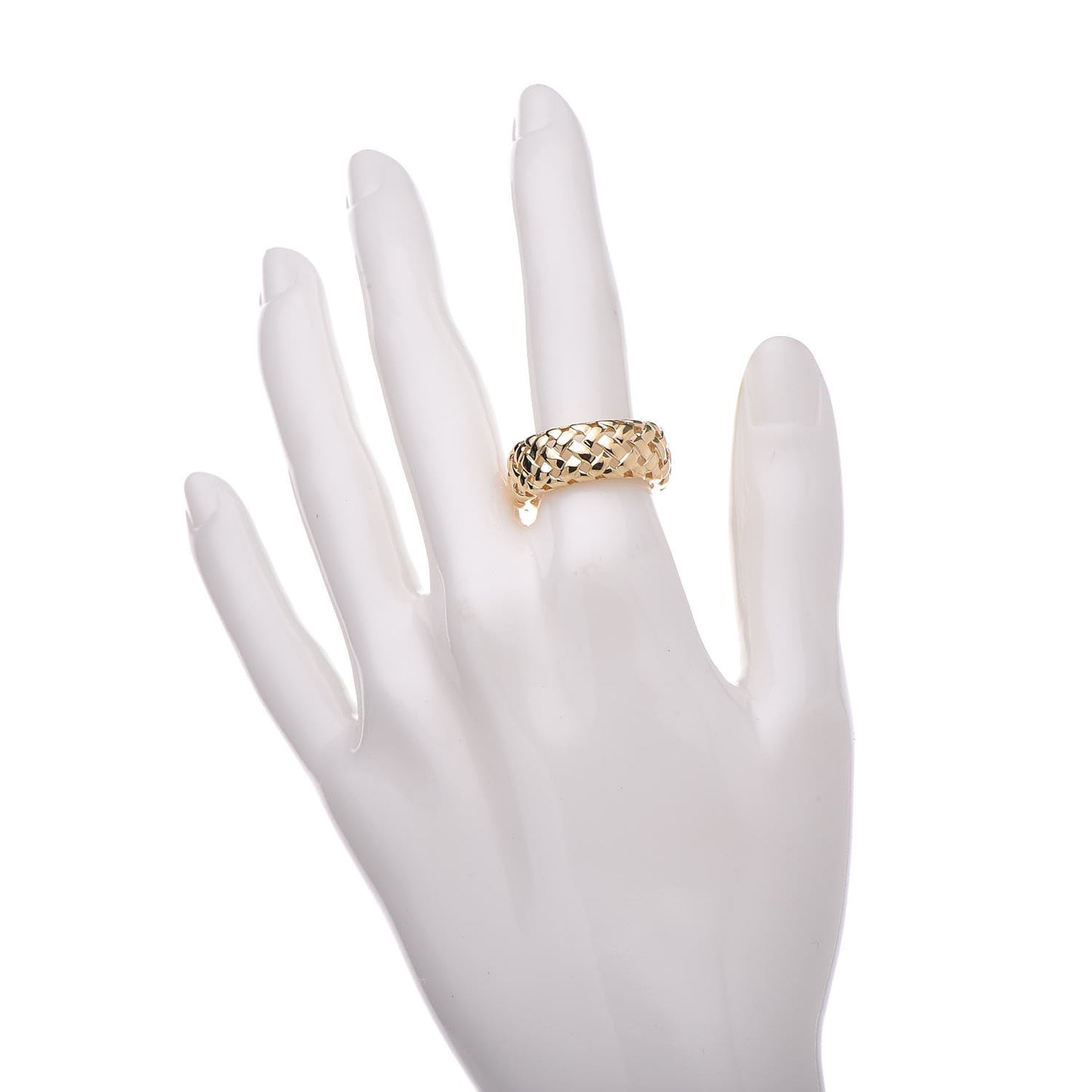 18K Yellow Gold Vannerie Dome Ring 54 6.75