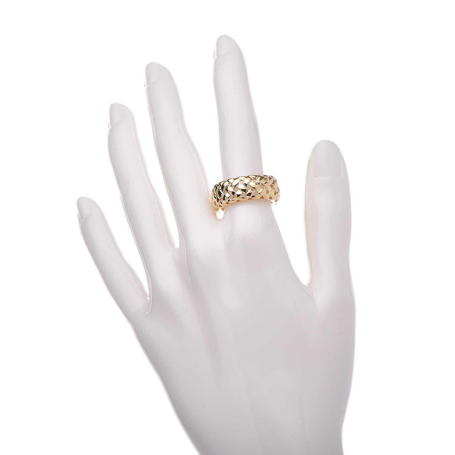 Tiffany 18K Yellow Gold Vannerie Dome Ring 54 6.75 2 of 4