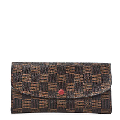 Louis Vuitton Damier Ebene Emilie Wallet Red 1 of 8