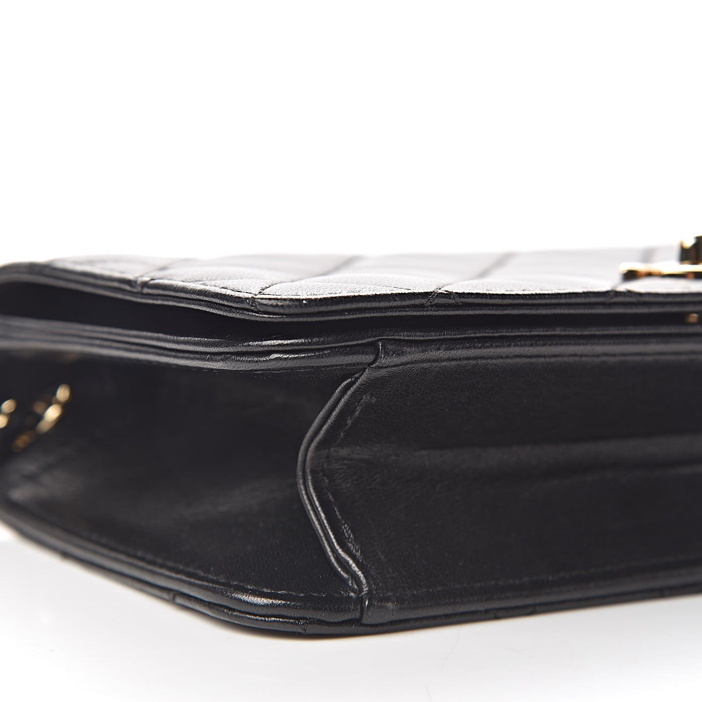 Lambskin Quilted Small Single Flap Black