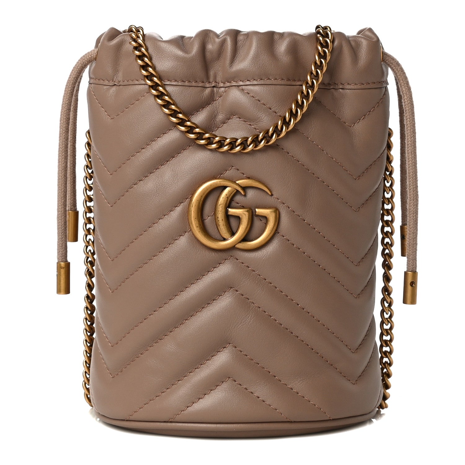 Gucci Calfskin Matelasse Mini GG Marmont 2.0 Bucket Bag Porcelain Rose 1 of 9